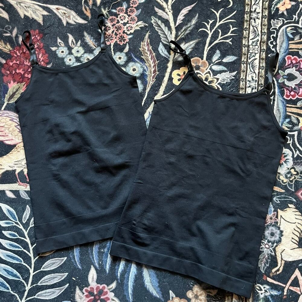 Shapermint Essentials Lot 2 Womens Camisole Tank Top Sz Lrg Black Compression